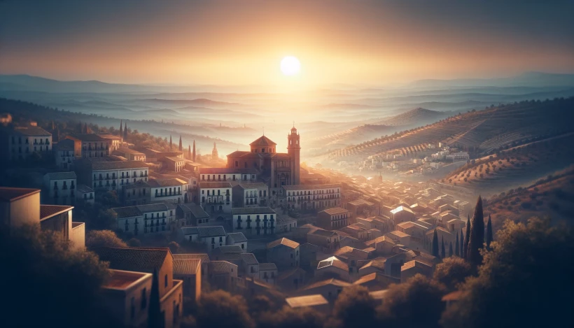 dalle-2024-02-28-192803-a-serene-landscape-of-spain-showcasing-a-blend-of-historic-architecture-and-modern-life-with-the-sun-setting-over-a-picturesque-village-illustratinwebp_lNfzNZ.webp