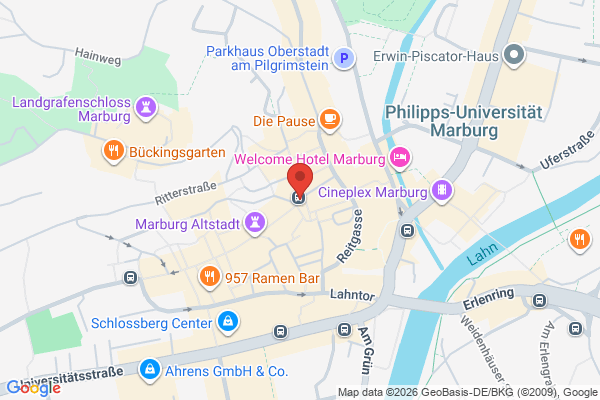 Демонстрація! Marburg! в Марбург-на-Лані - карта